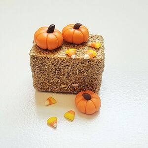 Orange Pumpkin and Candy Corn Dollhouse Set